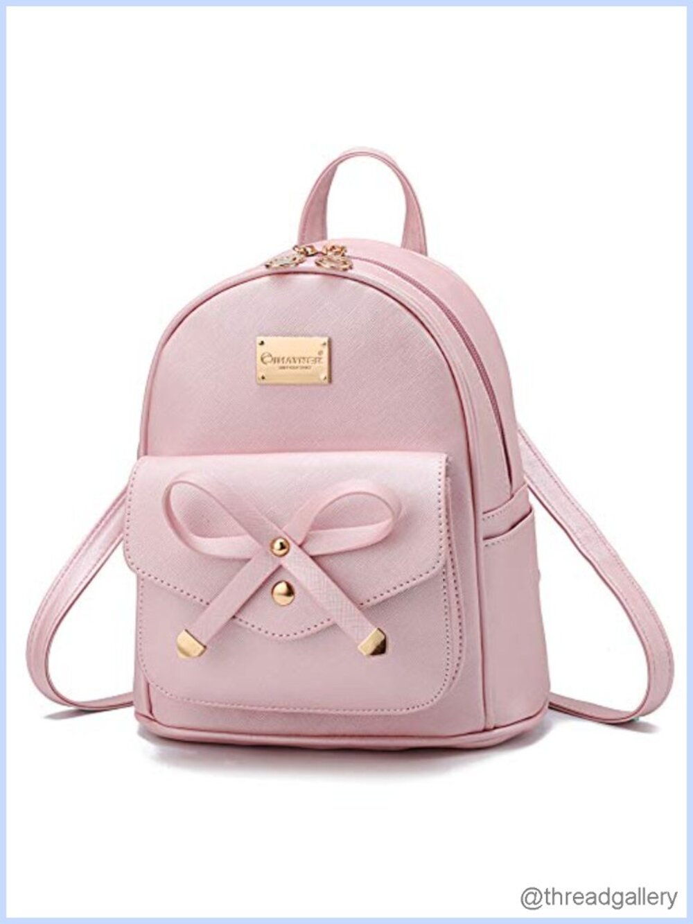 PU Leather Mini Backpack Purse Bowknot Cute Daypack for Women Girls